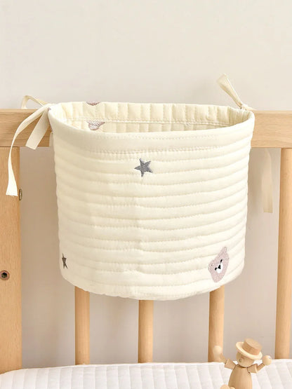 -ベビーオーガナイザー ベビーベッドポケット くまベア うさぎバニー 月ムーン 星スター 刺繍 ストレージ 収納 - mamahalo shop - ベビー＆キッズ雑貨 -  べビー服 - 子供服 - 男の子 - 女の子