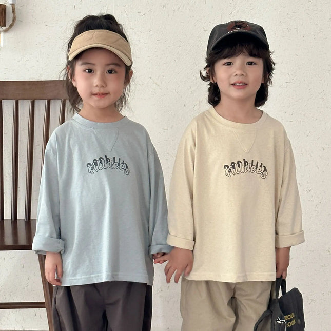 キッズトップス グラフィティロゴプリント長袖Tシャツ - mamahalo shop - 長袖Tシャツ -  べビー服 - 子供服 - 男の子 - 女の子