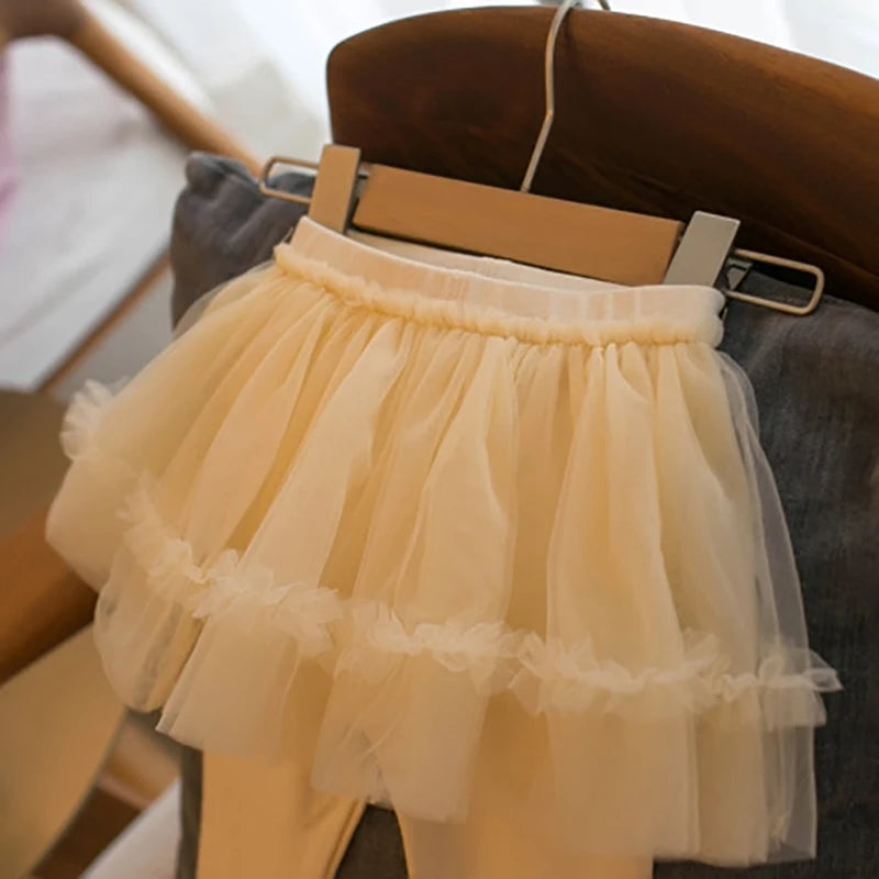 -キッズパンツ チュチュチュールスカートドッキングレギンスパンツ 3カラー【mh0006923】 - mamahalo shop - レギンスパンツ -  べビー服 - 子供服 - 男の子 - 女の子