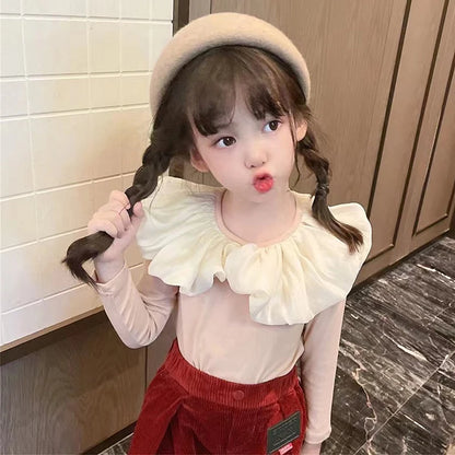 -キッズトップス バブルボリューム襟長袖Tシャツカットソー 2カラー【mh0006938】 - mamahalo shop - 長袖Tシャツ -  べビー服 - 子供服 - 男の子 - 女の子