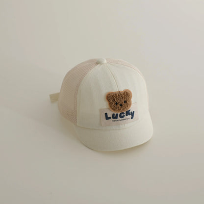 -ベビー帽子 メッシュキャップ 野球帽 ベアくまワッペン サマーハット【mh0005596】 - mamahalo shop - ベビー用帽子 -  べビー服 - 子供服 - 男の子 - 女の子