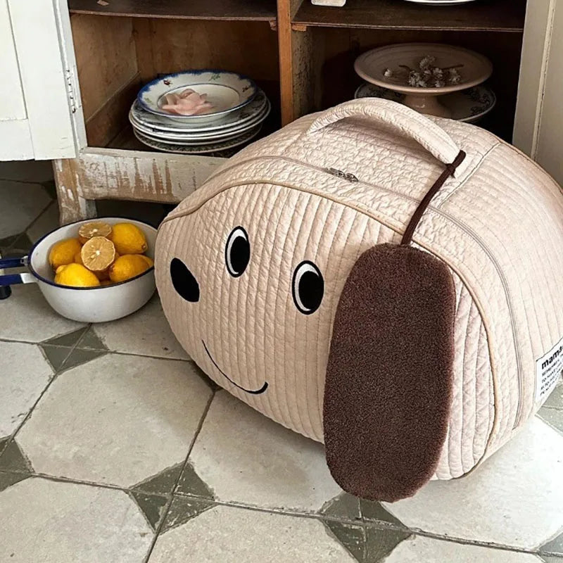 -キルティングバッグ マザーズバッグ 犬ドッグ刺繍 ストレージ 収納 鞄 ままバッグ 3カラー【mh0004589】 - mamahalo shop - マザーズバッグ -  べビー服 - 子供服 - 男の子 - 女の子