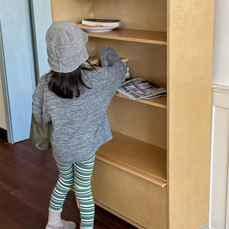 -キッズトップス 長袖Tシャツ レターロゴペンギンプリント 2カラー - mamahalo shop - 長袖Tシャツ -  べビー服 - 子供服 - 男の子 - 女の子