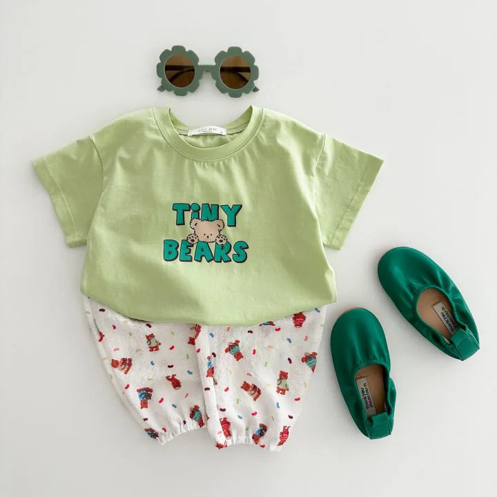 -ベビーパンツ サマーパンツ ルーズパンツ 蚊よけ 外遊びパンツ チェック/ベアくまプリント 4カラー - mamahalo shop - ロングパンツ・スウェットパンツ -  べビー服 - 子供服 - 男の子 - 女の子