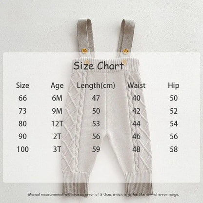 -ベビートップス サスペンダーパンツ ニットケーブル編みセーター ニットサロペット 3カラー【mh0004105】 - mamahalo shop - サロペットパンツ・サスペンダーパンツ -  べビー服 - 子供服 - 男の子 - 女の子
