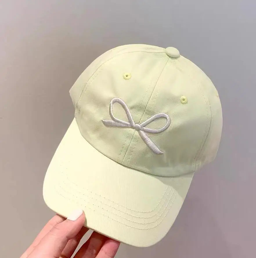 -キッズ帽子 キャップ 野球帽 リボン刺繍 パステルカラー サマーハット【mh0006335】 - mamahalo shop - ベビー用帽子 -  べビー服 - 子供服 - 男の子 - 女の子