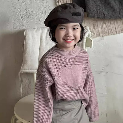 -キッズトップス ハートニットセーター 2カラー【mh0007268】 - mamahalo shop - ニット・セーター -  べビー服 - 子供服 - 男の子 - 女の子