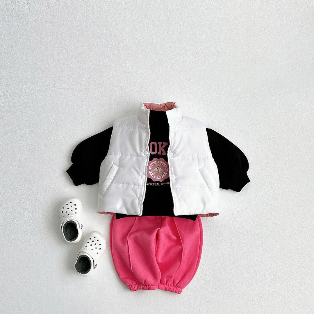 -キッズセットアップ 2点セット スウェットシャツ+フレアパンツ レターロゴプリント 3カラー - mamahalo shop - 長袖セットアップ -  べビー服 - 子供服 - 男の子 - 女の子