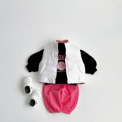 -キッズセットアップ 2点セット スウェットシャツ+フレアパンツ レターロゴプリント 3カラー - mamahalo shop - 長袖セットアップ -  べビー服 - 子供服 - 男の子 - 女の子