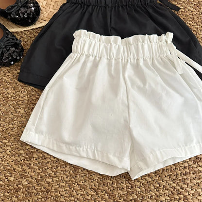 -キッズパンツ ハイウエスト ショートパンツ 2カラー【mh0005304】 - mamahalo shop - ハーフパンツ・ショートパンツ -  べビー服 - 子供服 - 男の子 - 女の子