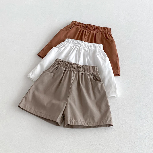-ベビーキッズパンツ ルーズショートパンツ シンプルベーシック 3カラー【mh0006241】 - mamahalo shop - ハーフパンツ・ショートパンツ -  べビー服 - 子供服 - 男の子 - 女の子