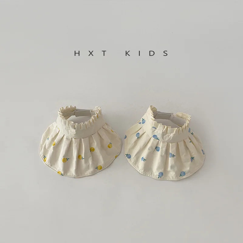-ベビーキッズ帽子 サンバイザー フルーツ柄プリント フリル 日除け帽子 サマーハット【mh0005871】 - mamahalo shop - ベビー用帽子 -  べビー服 - 子供服 - 男の子 - 女の子
