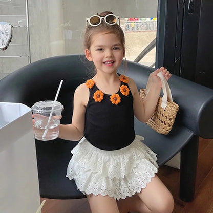 -キッズパンツ レースフリルショートパンツ キュロット - mamahalo shop - ハーフパンツ・ショートパンツ -  べビー服 - 子供服 - 男の子 - 女の子