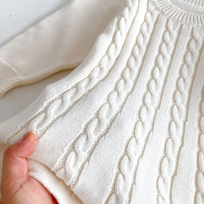 -キッズワンピース アランニットAライン長袖ワンピースドレス 3カラー【mh0006827】 - mamahalo shop - 長袖セットアップ -  べビー服 - 子供服 - 男の子 - 女の子