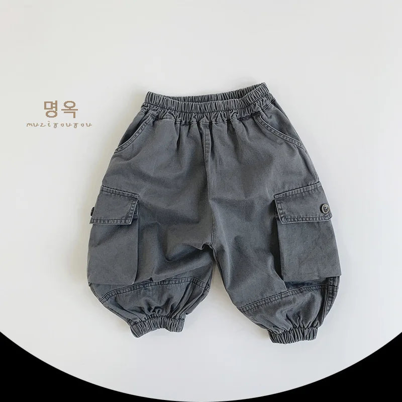 -キッズパンツ アーミッシュルーズロングカーゴパンツ 2カラー - mamahalo shop - ロングパンツ・スウェットパンツ -  べビー服 - 子供服 - 男の子 - 女の子