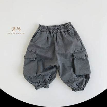 -キッズパンツ アーミッシュルーズロングカーゴパンツ 2カラー - mamahalo shop - ロングパンツ・スウェットパンツ -  べビー服 - 子供服 - 男の子 - 女の子