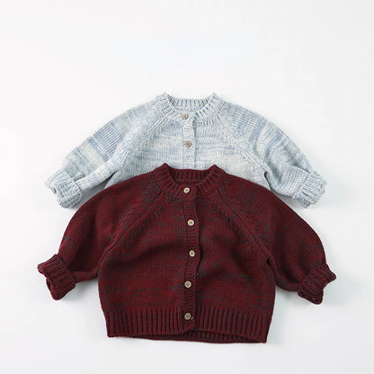 -キッズカーディガン シンプルベーシックルーズニットジャケット 2カラー【mh0007103】 - mamahalo shop - カーディガン・パーカー -  べビー服 - 子供服 - 男の子 - 女の子