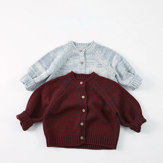 -キッズカーディガン シンプルベーシックルーズニットジャケット 2カラー【mh0007103】 - mamahalo shop - カーディガン・パーカー -  べビー服 - 子供服 - 男の子 - 女の子