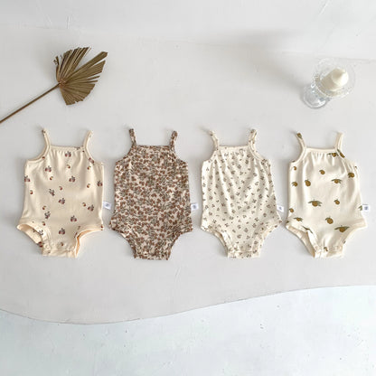 -☺︎ ベビーロンパース キャミソールボディスーツ プリント柄 肌着 - mamahalo shop - ノースリーブロンパース -  べビー服 - 子供服 - 男の子 - 女の子