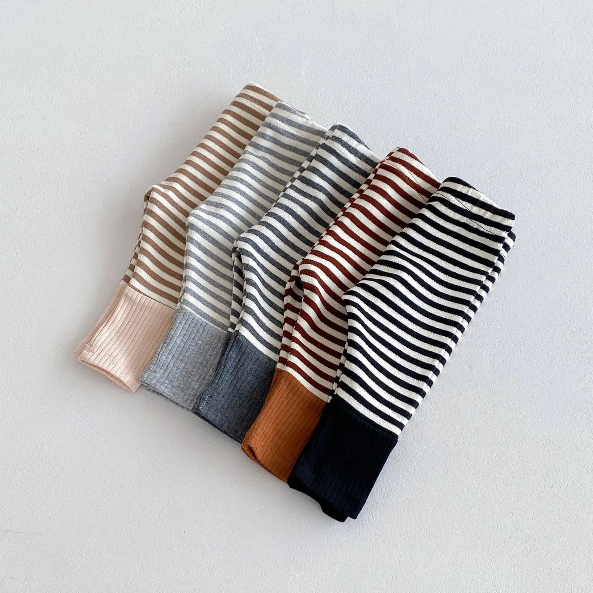 -ベビーパンツ レギンスパンツ ボーダー 切り替え スパッツ 5カラー【mh0006394】 - mamahalo shop - レギンスパンツ -  べビー服 - 子供服 - 男の子 - 女の子