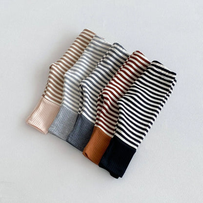 -ベビーパンツ レギンスパンツ ボーダー 切り替え スパッツ 5カラー【mh0006394】 - mamahalo shop - レギンスパンツ -  べビー服 - 子供服 - 男の子 - 女の子