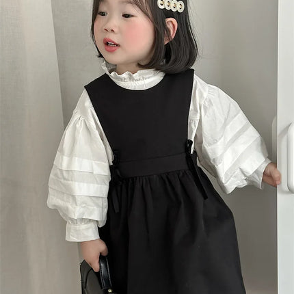 キッズワンピース ノースリーブ ジャンパースカート ブラックドレス - mamahalo shop - ノースリーブワンピース - ベビー服 - 子供服 - 男の子 - 女の子