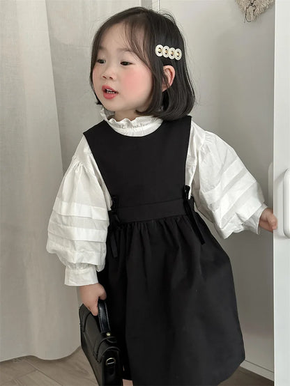 -キッズワンピース ノースリーブ ジャンパースカート ブラックドレス - mamahalo shop - ノースリーブワンピース -  べビー服 - 子供服 - 男の子 - 女の子