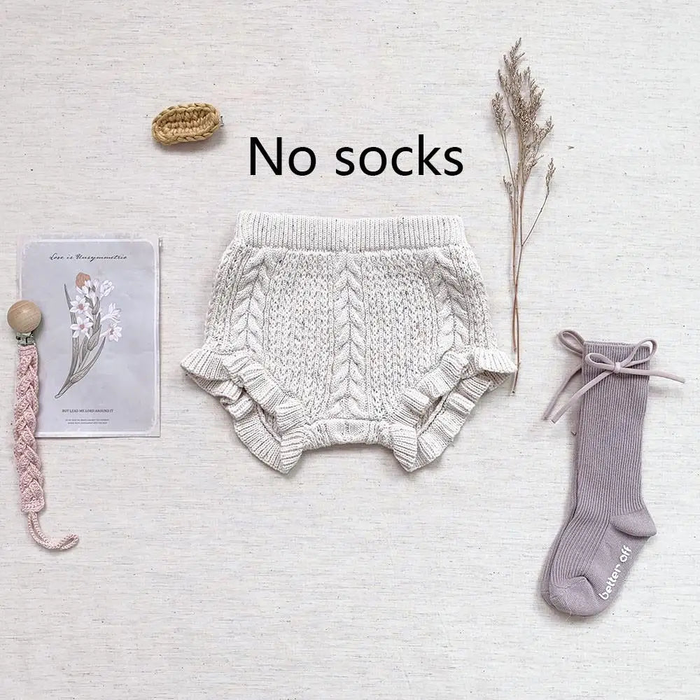 -ベビーキッズブルマ ニットフリルブルマパンツ 3カラー - mamahalo shop - ブルマパンツ -  べビー服 - 子供服 - 男の子 - 女の子