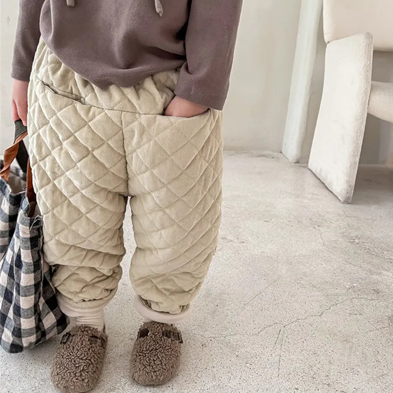 -キッズ キルティング コーデュロイ パンツ 暖パン - mamahalo shop - ロングパンツ・スウェットパンツ -  べビー服 - 子供服 - 男の子 - 女の子