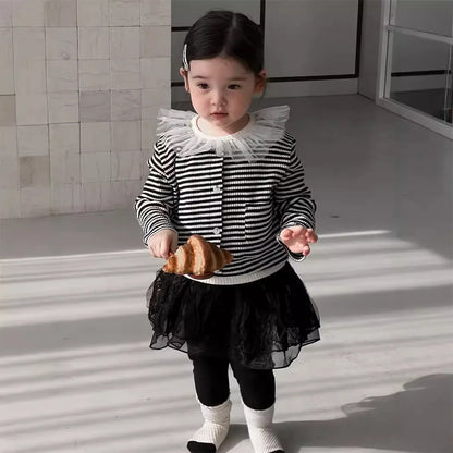 -ベビーカーディガン ボーダーニットジャケット【mh0007202】 - mamahalo shop - カーディガン・パーカー -  べビー服 - 子供服 - 男の子 - 女の子