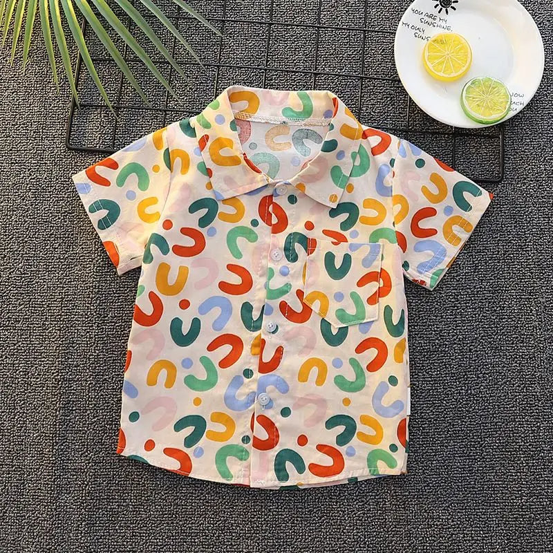 -キッズトップス プリント半袖シャツ タイガー虎 くまベア パンダ ワニ - mamahalo shop - 半袖シャツ・ブラウス -  べビー服 - 子供服 - 男の子 - 女の子