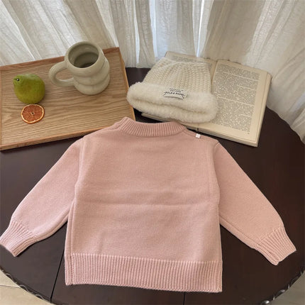 キッズトップス うさぎラビット刺繍長袖ニットセーター - mamahalo shop - ニット・セーター -  べビー服 - 子供服 - 男の子 - 女の子