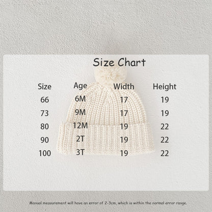 -ベビー ニットカーディガン ぽんぽん ニットキャップ ニット帽 単品 ナチュラル ベージュ ユニセックス 男の子 女の子 - mamahalo shop - カーディガン・パーカー -  べビー服 - 子供服 - 男の子 - 女の子