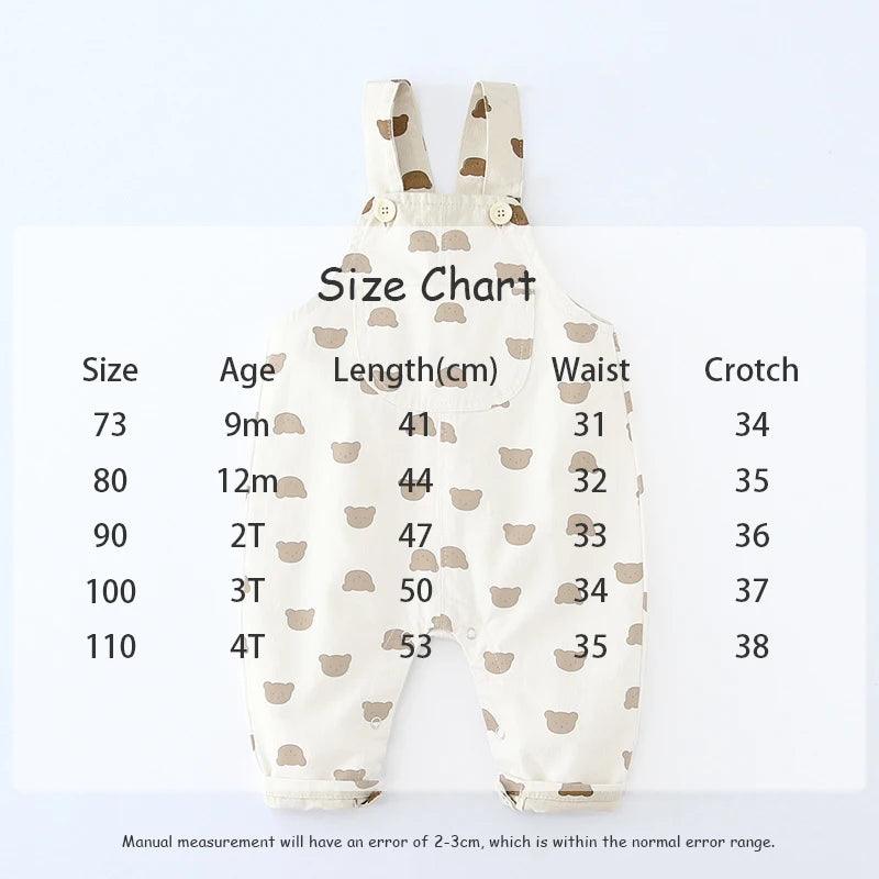 -ベビーオーバーオール サスペンダーパンツ サロペット ベアくまプリント 2カラー - mamahalo shop - オーバーオール -  べビー服 - 子供服 - 男の子 - 女の子