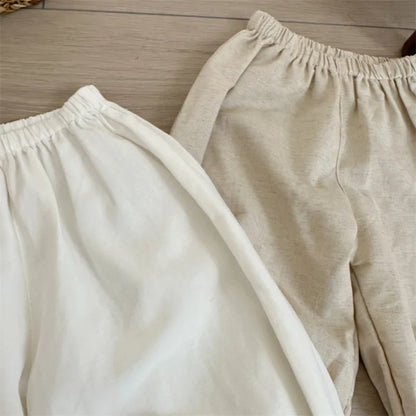 -キッズパンツ クロップドパンツ レース 2カラー【mh0005310】 - mamahalo shop - ロングパンツ・スウェットパンツ -  べビー服 - 子供服 - 男の子 - 女の子