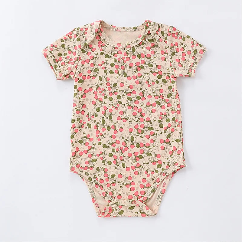 -ベビーロンパース 半袖ボディスーツ チェリーダイナソープリント柄【mh0004862】 - mamahalo shop - 半袖ロンパース -  べビー服 - 子供服 - 男の子 - 女の子