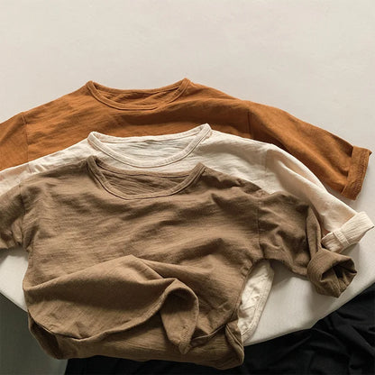 -キッズトップス 長袖ルーズ Tシャツ - mamahalo shop - 長袖Tシャツ -  べビー服 - 子供服 - 男の子 - 女の子