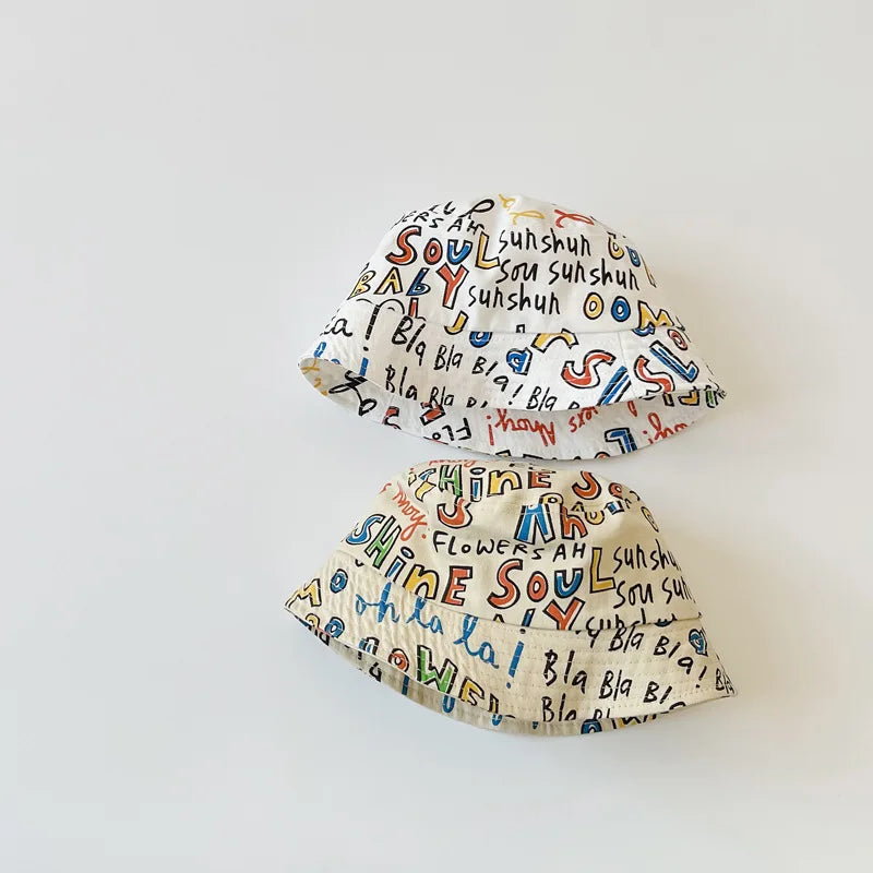 -キッズ レターロゴ バケットハット 帽子【mh0000745】 - mamahalo shop - ベビー用帽子 -  べビー服 - 子供服 - 男の子 - 女の子