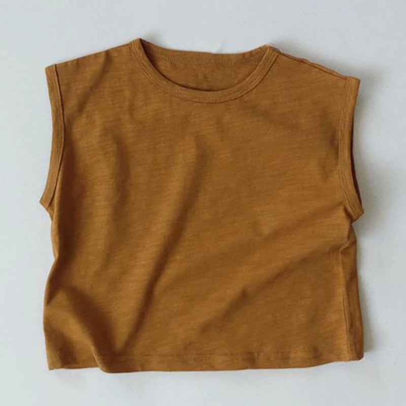 -キッズ シンプル ノースリーブ トップス タンクトップ【mh0000759】 - mamahalo shop - タンクトップ・キャミソール・ノースリーブトップス -  べビー服 - 子供服 - 男の子 - 女の子