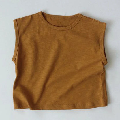 -キッズ シンプル ノースリーブ トップス タンクトップ【mh0000759】 - mamahalo shop - タンクトップ・キャミソール・ノースリーブトップス -  べビー服 - 子供服 - 男の子 - 女の子