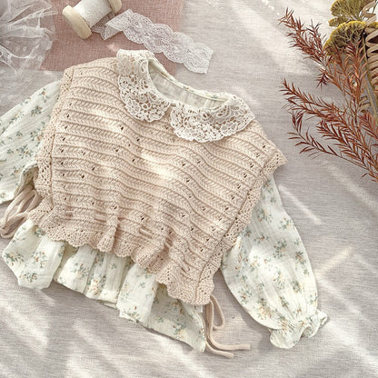 -ベビー キッズ ニット ベスト ショール - mamahalo shop - ベスト -  べビー服 - 子供服 - 男の子 - 女の子