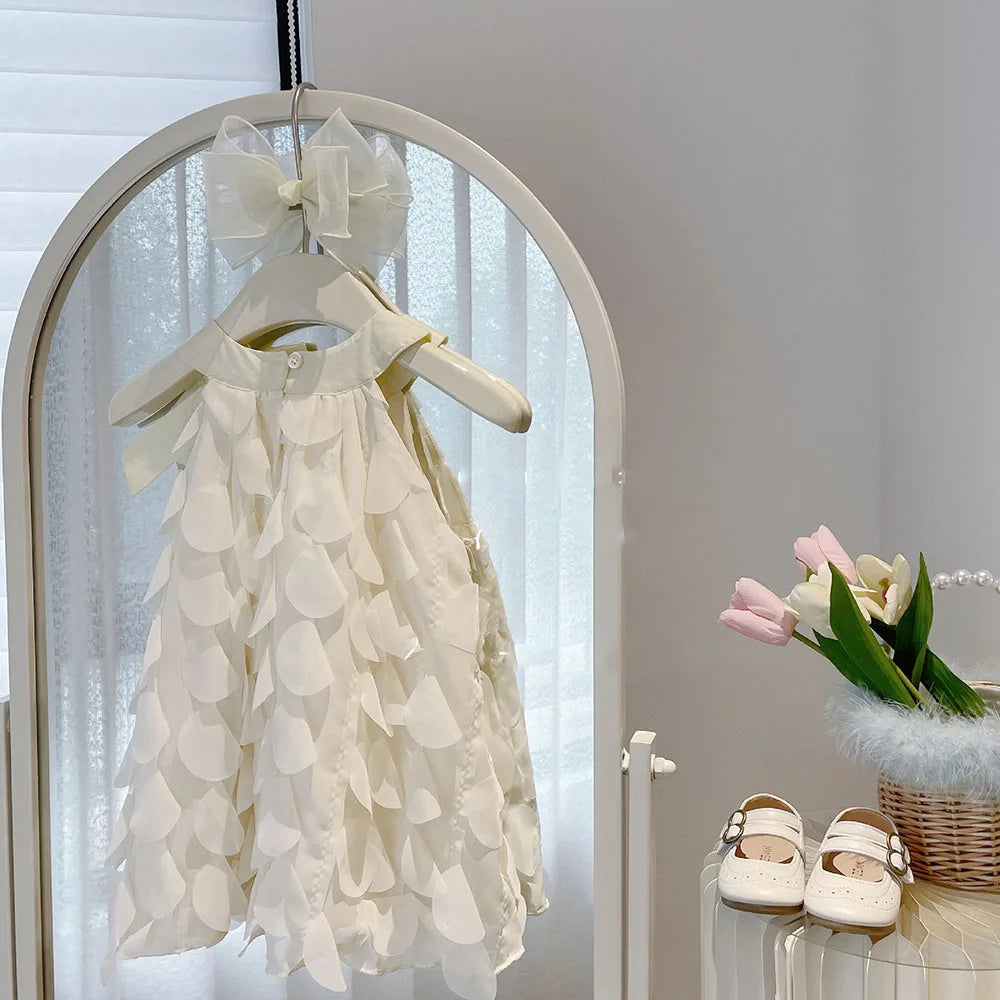 -キッズワンピース 花びらノースリーブホルターネック サマードレス - mamahalo shop - ノースリーブワンピース -  べビー服 - 子供服 - 男の子 - 女の子