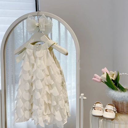 -キッズワンピース 花びらノースリーブホルターネック サマードレス - mamahalo shop - ノースリーブワンピース -  べビー服 - 子供服 - 男の子 - 女の子