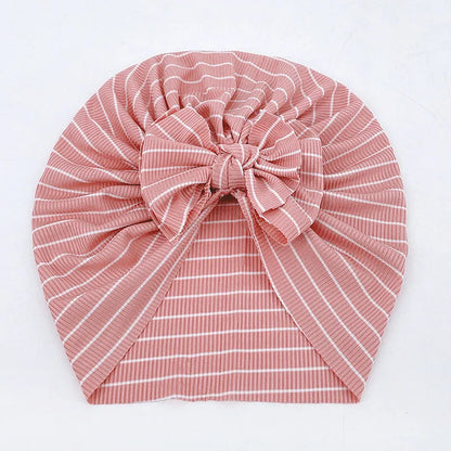 -ベビーターバン リボン帽子 ボーダー柄 11カラー【mh0003669】 - mamahalo shop - ベビー用帽子 -  べビー服 - 子供服 - 男の子 - 女の子