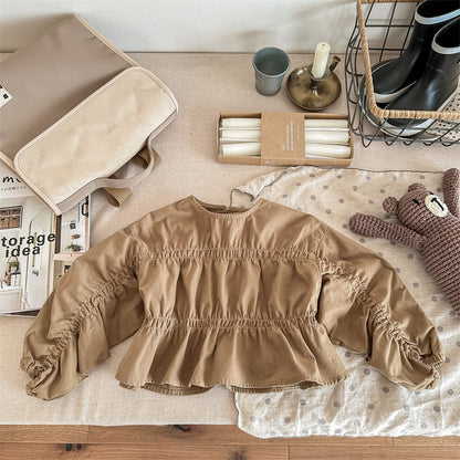 -キッズ 長袖 バットスリーブ チュニック ブラウス ガールズ - mamahalo shop - 長袖シャツ・ブラウス -  べビー服 - 子供服 - 男の子 - 女の子