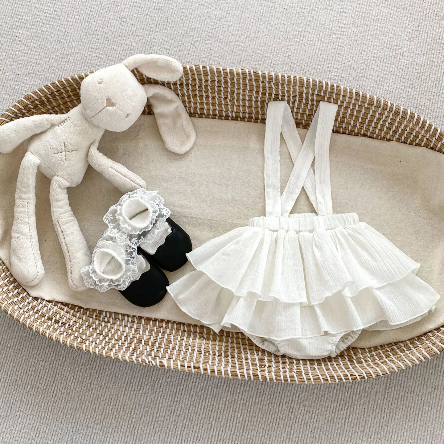 -ベビーパンツ サスペンダースカートブルマ ケーキスカート ブラック/ホワイト/2カラー - mamahalo shop - ブルマパンツ -  べビー服 - 子供服 - 男の子 - 女の子