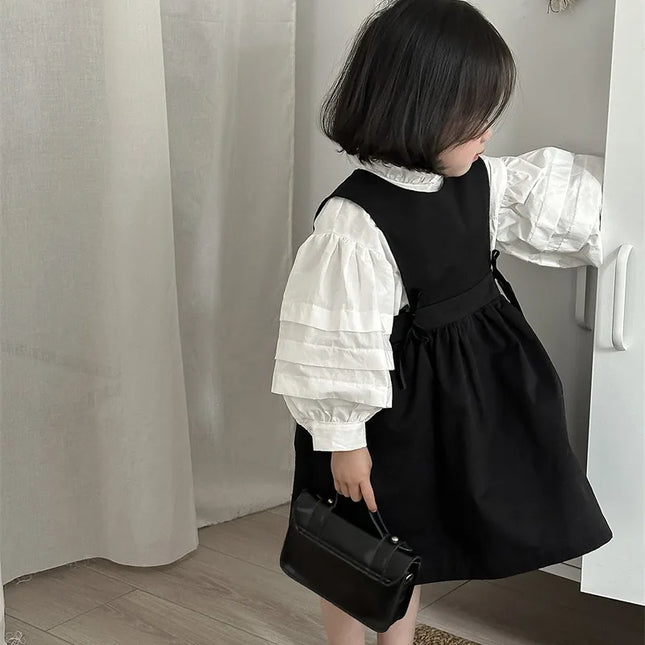 キッズワンピース ノースリーブワンピース ジャンパースカート ブラック - mamahalo shop - ノースリーブワンピース - ベビー服 - 子供服 - 男の子 - 女の子