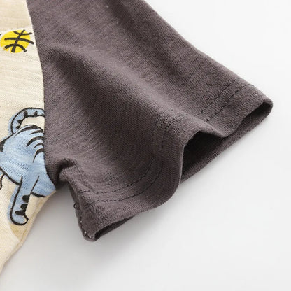 -キッズトップス アニマルプリント 半袖Tシャツ 虎タイガー 3カラー【mh0004932】 - mamahalo shop - 半袖Tシャツ -  べビー服 - 子供服 - 男の子 - 女の子