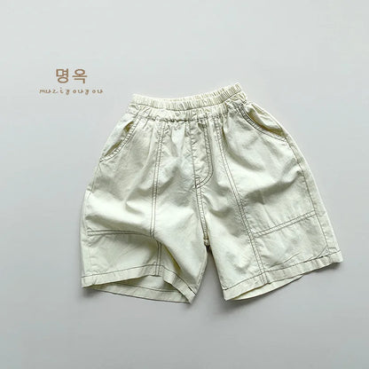 -キッズパンツ デニムハーフパンツ シンプルベーシック 2カラー - mamahalo shop - ハーフパンツ・ショートパンツ -  べビー服 - 子供服 - 男の子 - 女の子