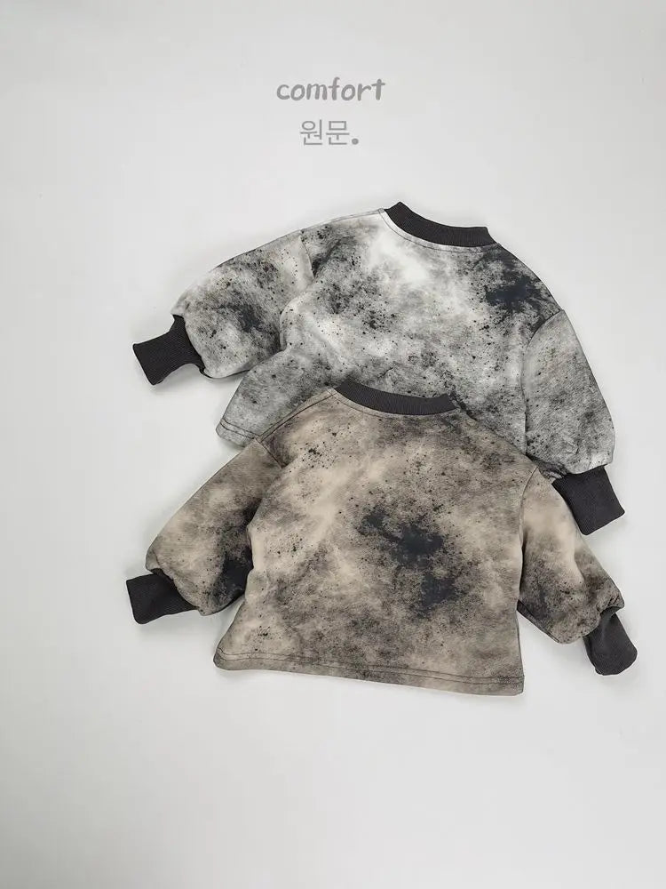 -キッズトップス タイダイ長袖ヘンリーネックスウェットシャツ 2カラー【mh0007235】 - mamahalo shop - 長袖シャツ・ブラウス -  べビー服 - 子供服 - 男の子 - 女の子